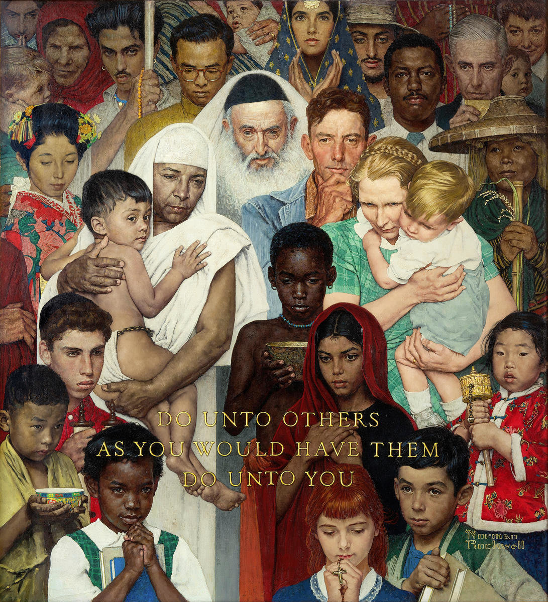 Golden Rule, 1961 by Norman Rockwell - Paper Print - Norman Rockwell Museum  Custom Prints - Custom Prints and Framing From the Norman Rockwell Museum