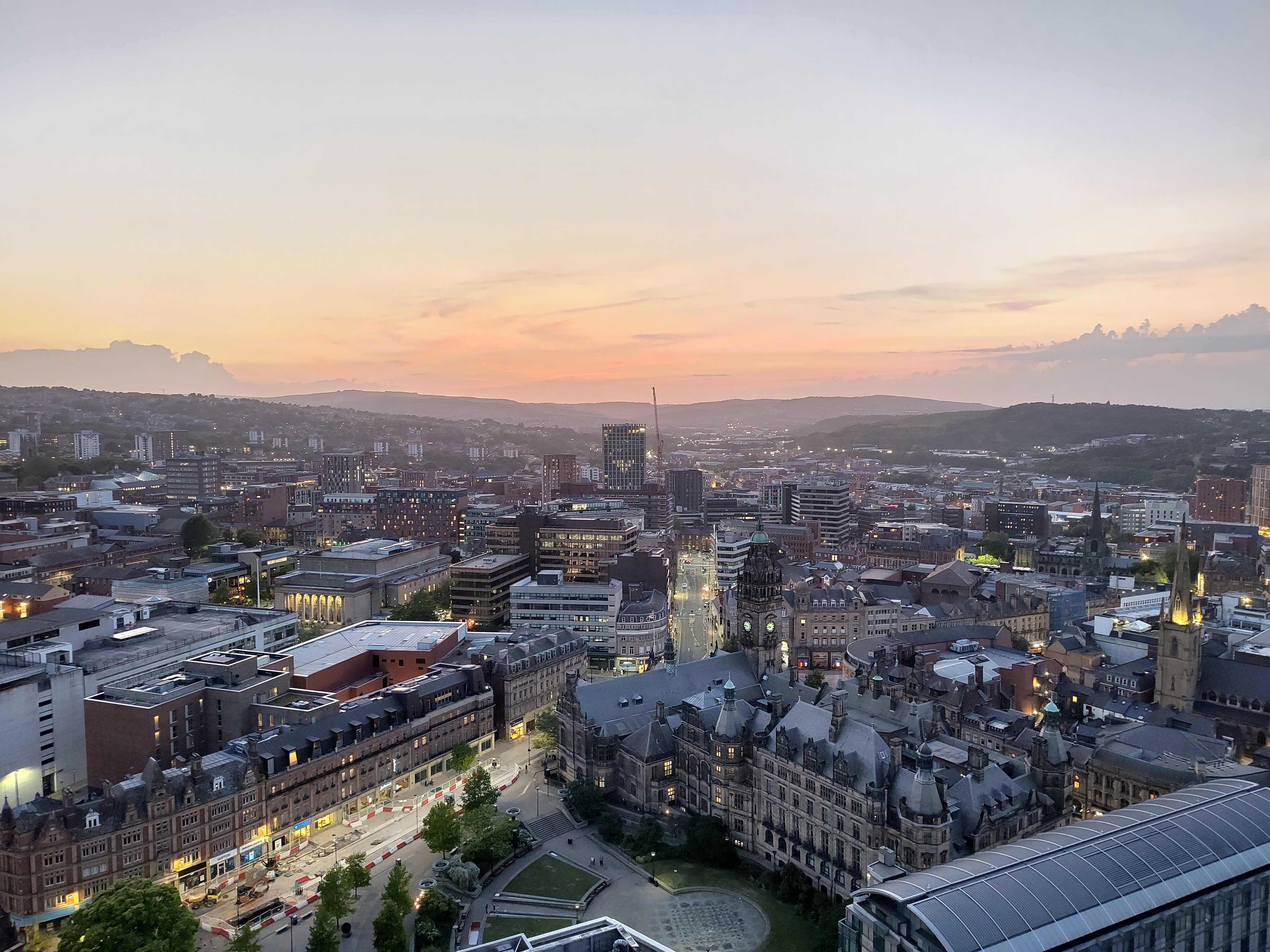 A photo of the view from my first flat in Sheffield.