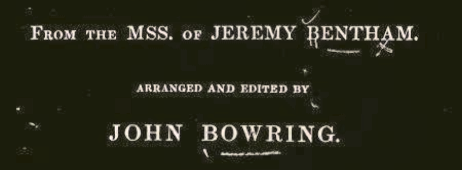 An image of the title page of Deontology, as published by Bowring. Bowring