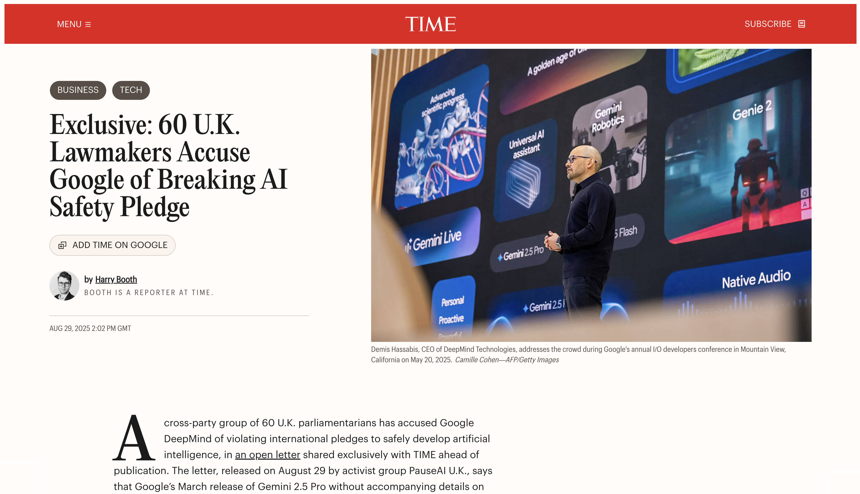 TIME Magazine Screenshot