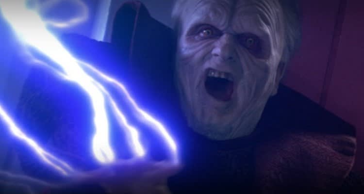 Palpatine shooting lightning out of his fingers