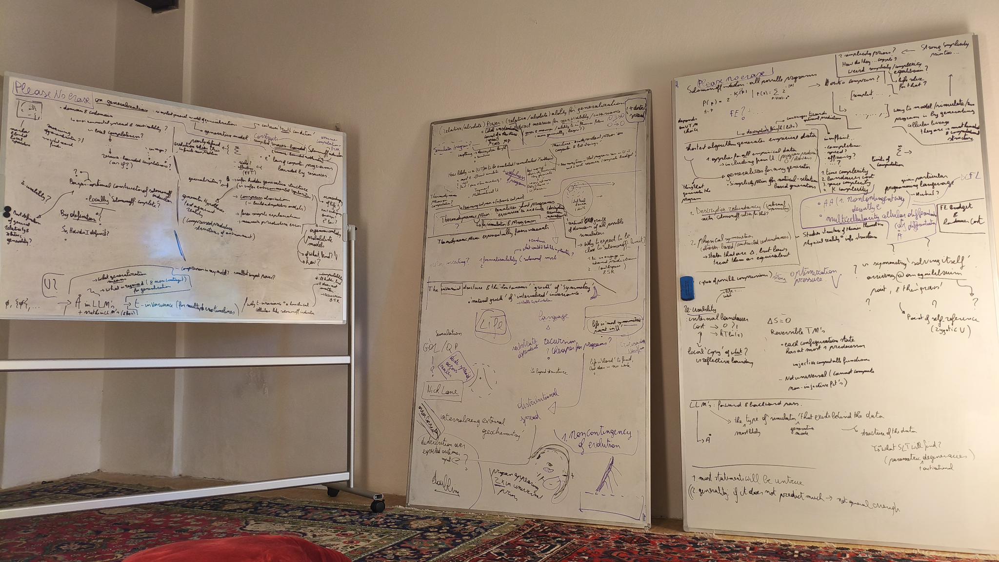 whiteboards examining the origin of life